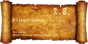 Klinga Barna névjegykártya